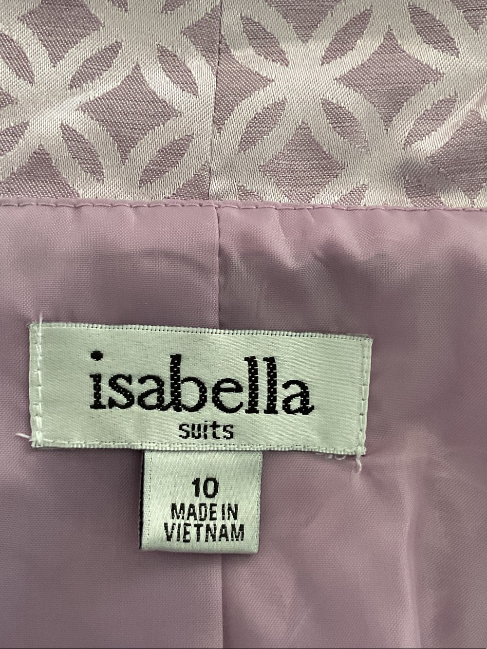 Abella Lavender Satin Patterned Shawl-Collar Jacket - Picture 2 of 6